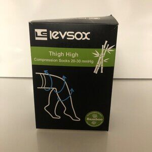 Levsox Thigh High Compression Socks EcoFriendly Bamboo Hypoallergenic 3 Pair NEW